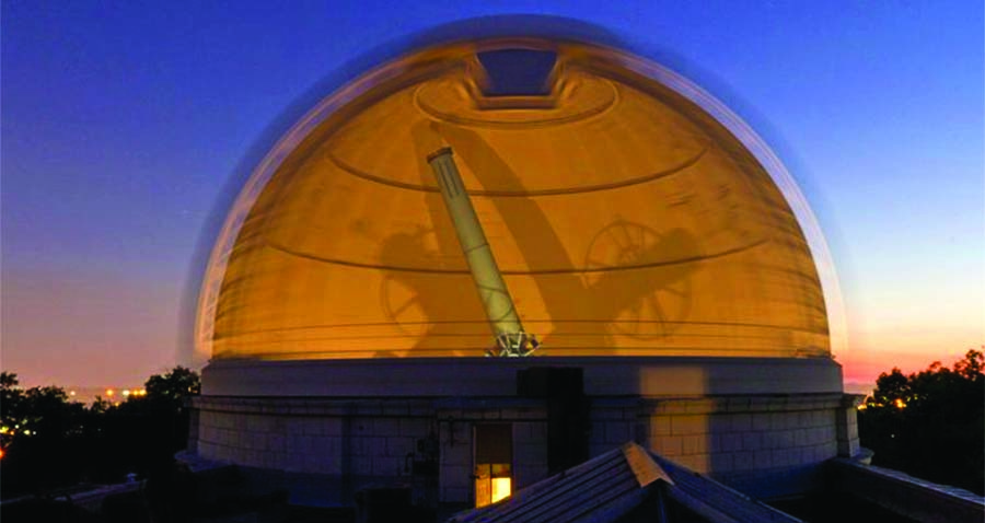 Allegheny Observatory dome at dusk