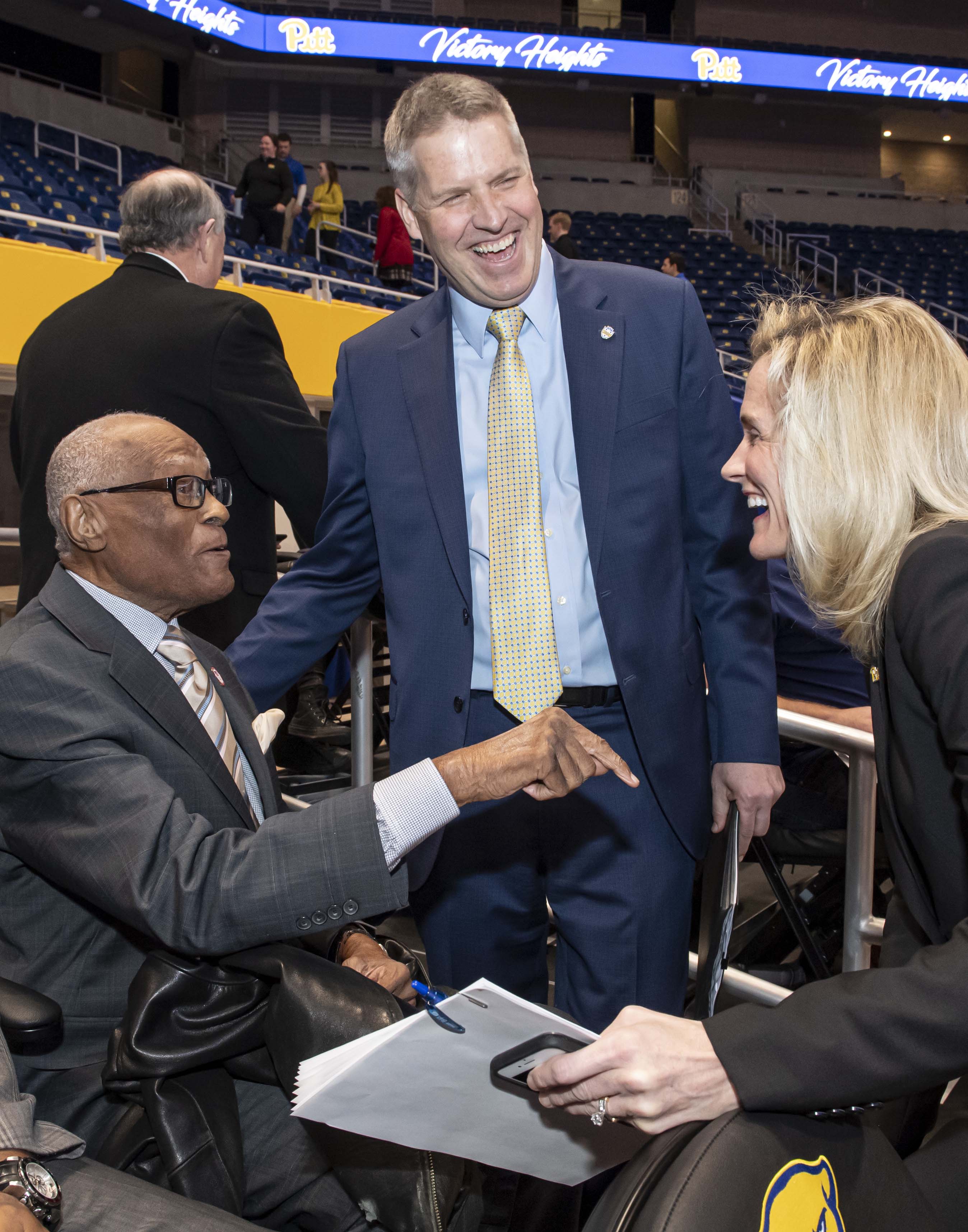 Herb Douglas, Chancellor Gallagher and Heather Lyke