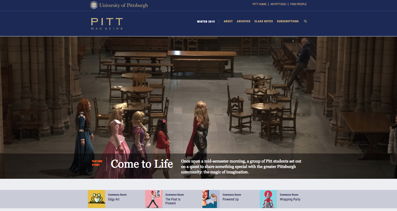 Top of Pitt Magazine website