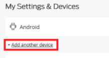 Duo settings with Add Another Device highlighted