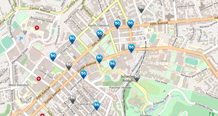 Map of bike locations