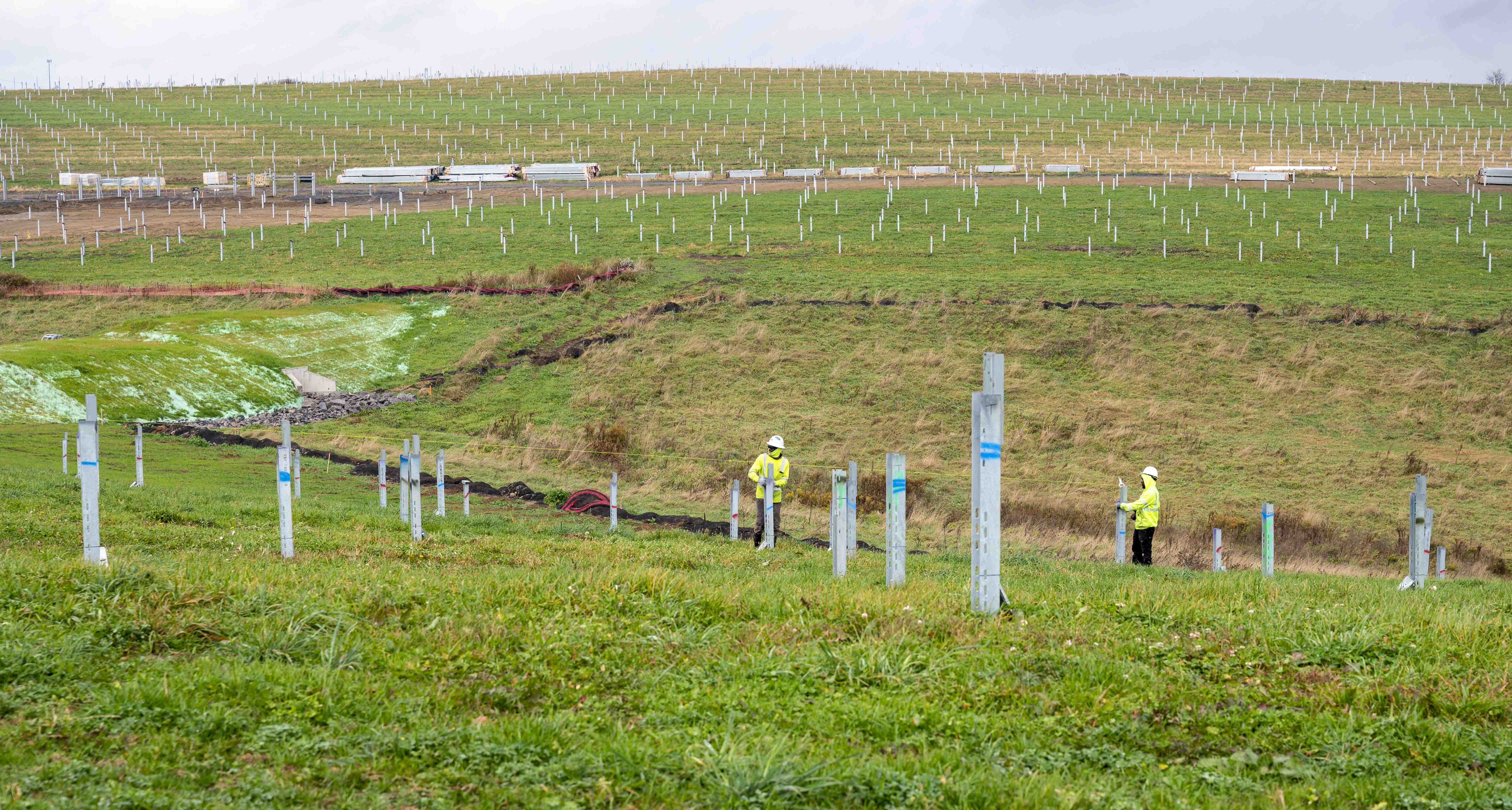 Poles are ready for solar panels to be installed at the Gaucho Vesper Solar Farm