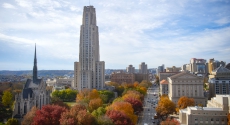 Fall in Oakland with Cathedral of Learning