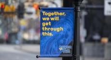 Banner saying Together, we will get through this