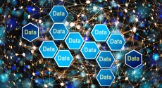 The word Data in multiple hexagons