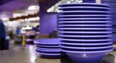 Purple plates at Market Central