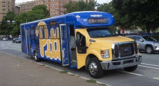 Pitt shuttle bus on Forbes Avenue