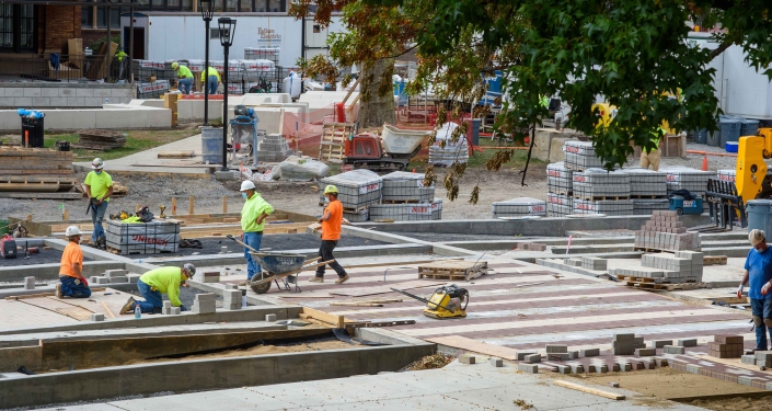 Ground view of crosswalk
